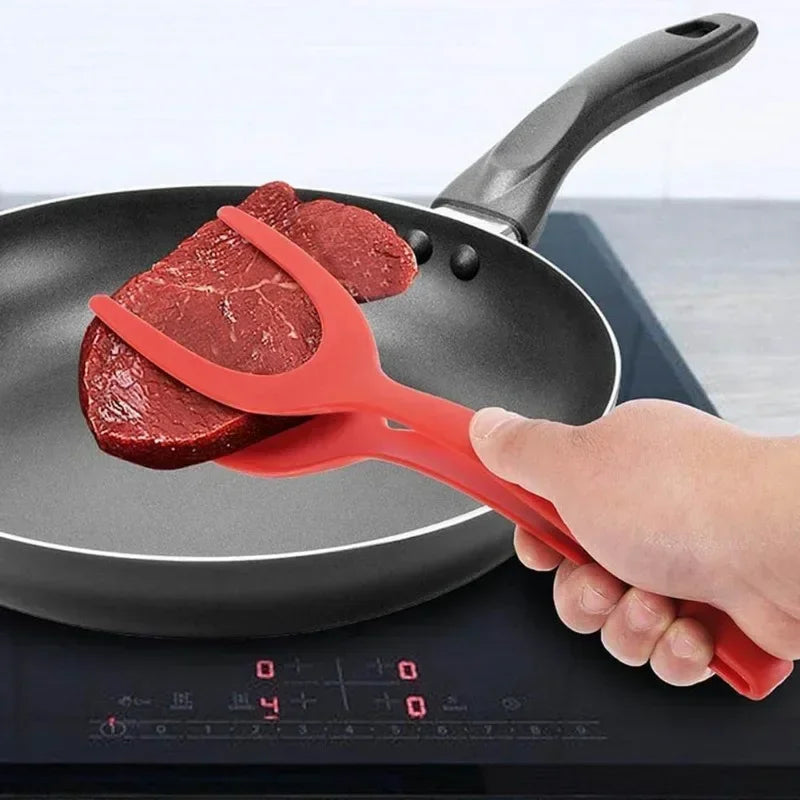 Espátula de Cozinha 2 em 1 / Pinça - Espátula - Silicone